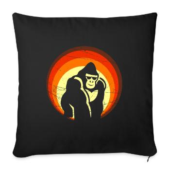 Rétro Sunset Gorilla Design - Housse de coussin décorative 45 x 45 cm - noir - Devant