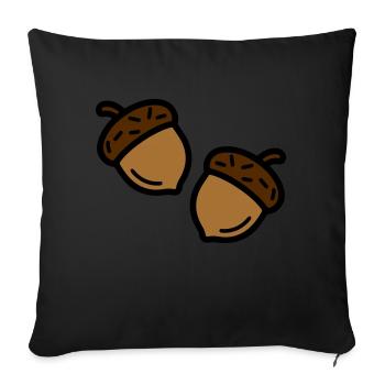 Acorn Autumn Oak - Sofa pillowcase 17,3'' x 17,3'' (45 x 45 cm) - black - Front