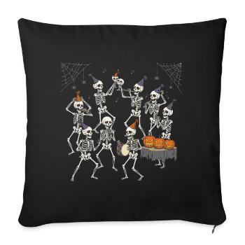 Halloween Skeleton Dance Party - Sofa pillowcase 17,3'' x 17,3'' (45 x 45 cm) - black - Front