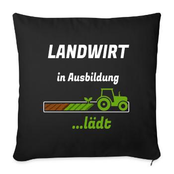 Farmer in training tractor motif - Sofa pillowcase 17,3'' x 17,3'' (45 x 45 cm) - black - Front