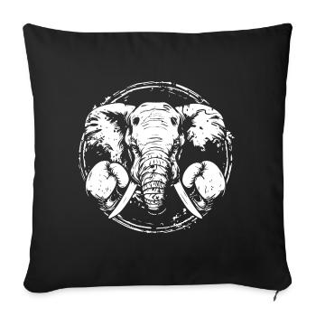 Elefant Boxer Boxen MMA - Sofakissenbezug 45 x 45 cm - Schwarz - Vorne