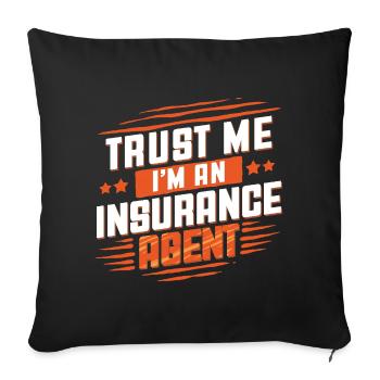 Courtier d’assurance Courtier d’assurance - Housse de coussin décorative 45 x 45 cm - noir - Devant
