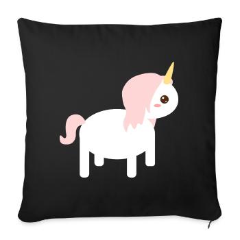 Whimsical Unicorn Cartoon Design - Sofa pillowcase 17,3'' x 17,3'' (45 x 45 cm) - black - Front