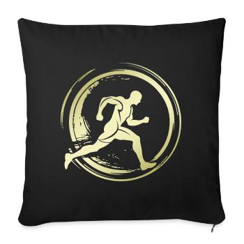 Running Jogging Marathon Silhouette - Sofa pillowcase 17,3'' x 17,3'' (45 x 45 cm) - black - Front