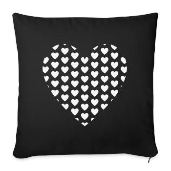 Heart mosaic made of small hearts - Sofa pillowcase 17,3'' x 17,3'' (45 x 45 cm) - black - Front