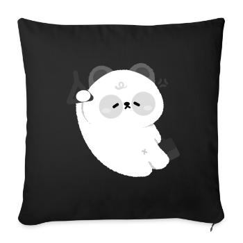 Sleepy Panda Kawaii Tee - Sofa pillowcase 17,3'' x 17,3'' (45 x 45 cm) - black - Front