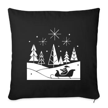 Sleigh ride in the snow Christmas motif - Sofa pillowcase 17,3'' x 17,3'' (45 x 45 cm) - black - Front