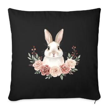 Rabbit - Sofa pillowcase 17,3'' x 17,3'' (45 x 45 cm) - black - Front