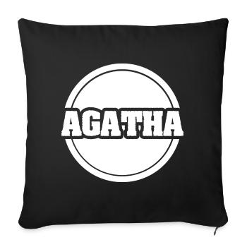 Agatha as a given name - Sofa pillowcase 17,3'' x 17,3'' (45 x 45 cm) - black - Front