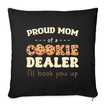 Stolze Mama eines Cookie-Verkäufers - Sofakissenbezug 45 x 45 cm - Schwarz - Vorne