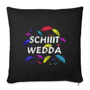 Schiet Wedda: Colorful Umbrella Art - Sofa pillowcase 17,3'' x 17,3'' (45 x 45 cm) - black - Front