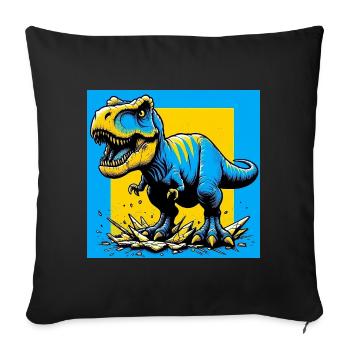 Dinosaurier - Sofakissenbezug 45 x 45 cm - Schwarz - Vorne