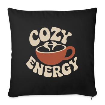 Cozy Energy – Vintage Coffee Mug - Sofa pillowcase 17,3'' x 17,3'' (45 x 45 cm) - black - Front