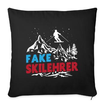 Moniteur de ski FAUX MONITEUR DE SKI Ski drôle - Housse de coussin décorative 45 x 45 cm - noir - Devant