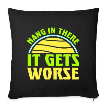 Tiens bon, ça empire. Drôle de plaisir. Dire - Housse de coussin décorative 45 x 45 cm - noir - Devant