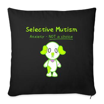 KawaiiDOGGOS - Trèfle « Mutisme sélectif » imprimé - Housse de coussin décorative 45 x 45 cm - noir - Devant