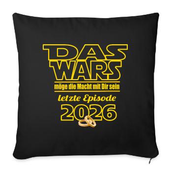 Adieu célibataire / enterrement de vie de jeune fille 2026 C’est ça - Housse de coussin décorative 45 x 45 cm - noir - Devant