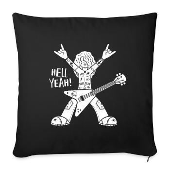 Cartoon Style Guitarist - Sofa pillowcase 17,3'' x 17,3'' (45 x 45 cm) - black - Front