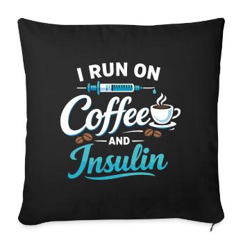 Femmes cadeaux de café pour la sensibilisation au diabète - Housse de coussin décorative 45 x 45 cm - noir - Devant