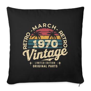 Anniversary March 1970 Limited Edition Retro March - Sofa pillowcase 17,3'' x 17,3'' (45 x 45 cm) - black - Front
