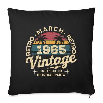 Anniversary March 1965 Limited Edition Retro March - Sofa pillowcase 17,3'' x 17,3'' (45 x 45 cm) - black - Front