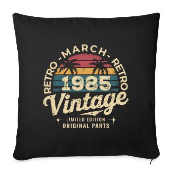 Né en Mars 1985 édition 1985 Vintage March 1985 - Housse de coussin décorative 45 x 45 cm - noir - Devant