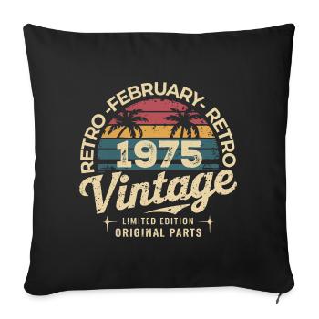 Février 1975 | Génial Depuis Février 1975 - Housse de coussin décorative 45 x 45 cm - noir - Devant