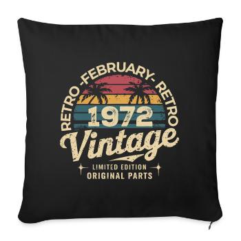 Février 1972 | Génial Depuis Février 1972 - Housse de coussin décorative 45 x 45 cm - noir - Devant