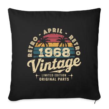 Avril 1968 - April 1968 - Housse de coussin décorative 45 x 45 cm - noir - Devant