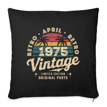 Avril 1975 - April 1975 - Housse de coussin décorative 45 x 45 cm - noir - Devant