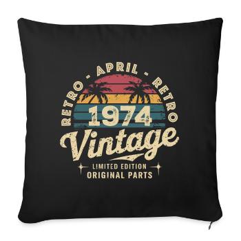 Avril 1974 - April 1974 - Housse de coussin décorative 45 x 45 cm - noir - Devant