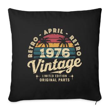 Avril 1976 - April 1976 - Housse de coussin décorative 45 x 45 cm - noir - Devant