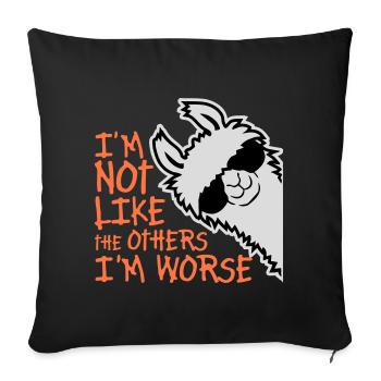 Lama Sunglasses Not Like The Others I'm Worse - Sofa pillowcase 17,3'' x 17,3'' (45 x 45 cm) - black - Front