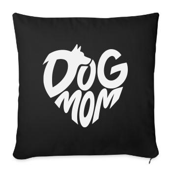 Dog Mom Heart Design with Dog Motif - Sofa pillowcase 17,3'' x 17,3'' (45 x 45 cm) - black - Front