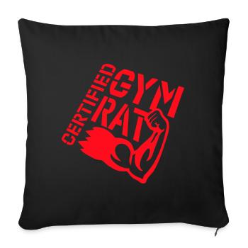 Certified Gym Rat Lustig Fitness Training Spruch - Sofakissenbezug 45 x 45 cm - Schwarz - Vorne