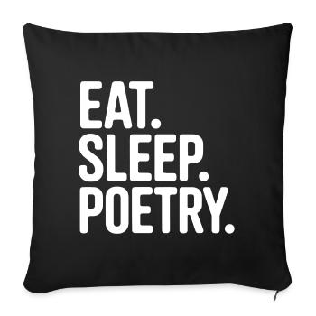 Eat Sleep Poetry Tee - Housse de coussin décorative 45 x 45 cm - noir - Devant