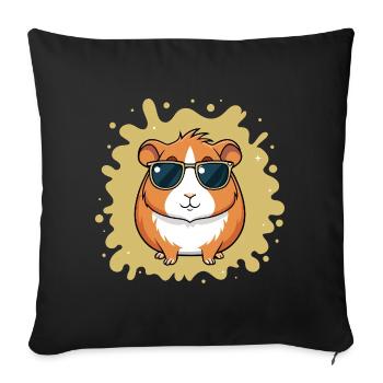 Cool Hamster with Sunglasses - Sofa pillowcase 17,3'' x 17,3'' (45 x 45 cm) - black - Front