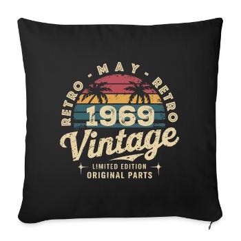 Vintage May 1969: The Authentic Myth May 1969 - Sofa pillowcase 17,3'' x 17,3'' (45 x 45 cm) - black - Front