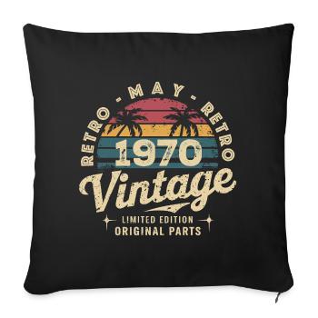 Vintage May 1970: The Authentic Myth May 1970 - Sofa pillowcase 17,3'' x 17,3'' (45 x 45 cm) - black - Front