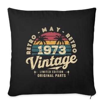 Vintage May 1973: The Authentic Myth May 1973 - Sofa pillowcase 17,3'' x 17,3'' (45 x 45 cm) - black - Front