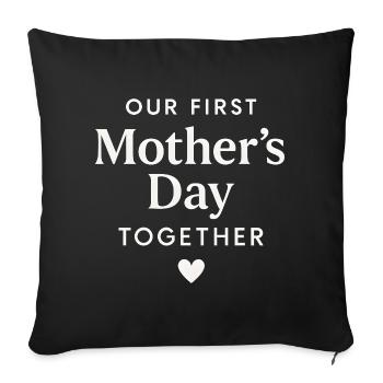 First Mother's Day Mom Baby Gift Idea Family - Sofa pillowcase 17,3'' x 17,3'' (45 x 45 cm) - black - Front
