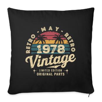 Vintage May 1978: The Authentic Myth May 1978 - Sofa pillowcase 17,3'' x 17,3'' (45 x 45 cm) - black - Front
