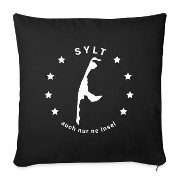 Sylt - Insel Nordsee Maritim Watt Meer - Sofakissenbezug 45 x 45 cm - Schwarz - Vorne