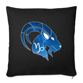 Capricorne et univers - Housse de coussin décorative 45 x 45 cm - noir - Devant