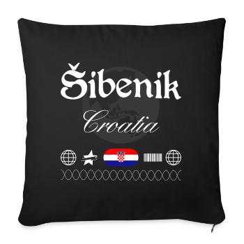 Souvenir de voyage streetwear de Šibenik Croatia - Housse de coussin décorative 45 x 45 cm - noir - Devant