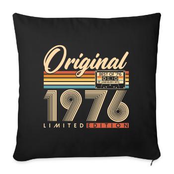 50 ans 50 ans 1976 Vintage Né - Housse de coussin décorative 45 x 45 cm - noir - Devant