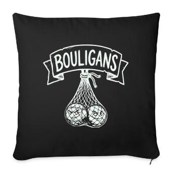 Chapeau de boule, tablier de boule, short de boule, polo - Housse de coussin décorative 45 x 45 cm - noir - Devant