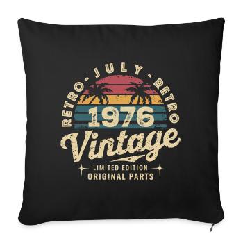 Vintage July 1976 Retro Limited Edition - Sofa pillowcase 17,3'' x 17,3'' (45 x 45 cm) - black - Front