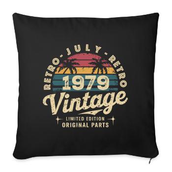 Vintage July 1979 Retro Limited Edition - Sofa pillowcase 17,3'' x 17,3'' (45 x 45 cm) - black - Front