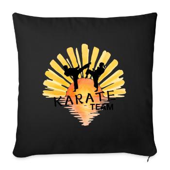 Sunrise Karate Silhouette - Sofa pillowcase 17,3'' x 17,3'' (45 x 45 cm) - black - Front